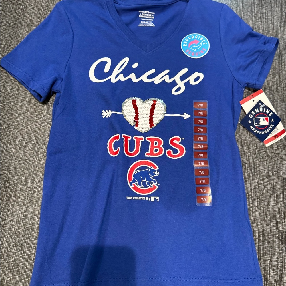 Chicago Cubs Kids Blue V-Neck T-Shirt